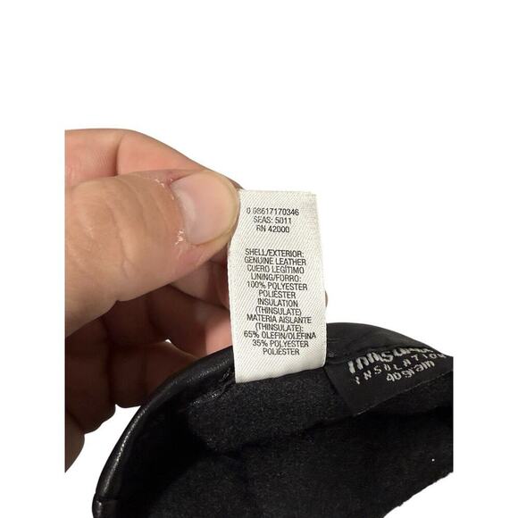 Jaclyn Smith Black Leather Driving Gloves Thinsulate Womens Small - Picture 4 of 4